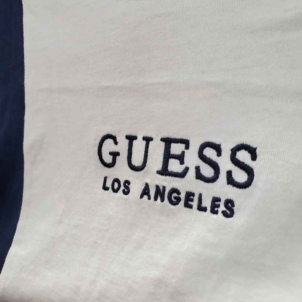 Guess Men Shirt Large Green Colorblock Logo Embroidered Short Sleeve NWT - Picture 5 of 11